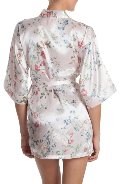 Shop In Bloom By Jonquil Floral Print Satin Robe In Botanical Breeze-pink Ground