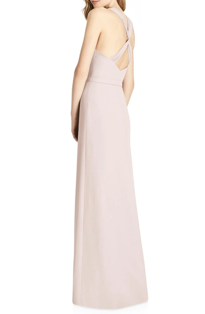 Shop Jenny Packham Jewel Belt Chiffon A-line Gown In Blush