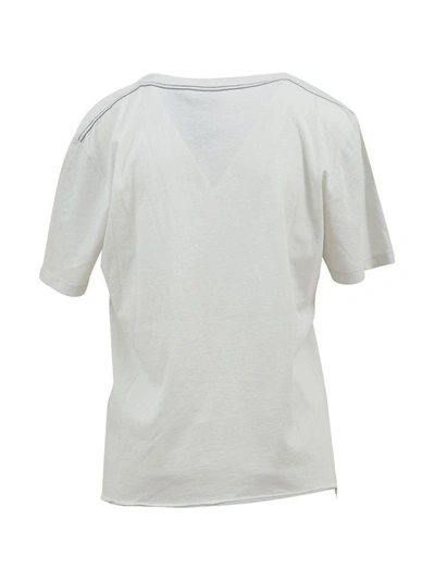 Shop Saint Laurent Mirrored Slogan T-shirt In White