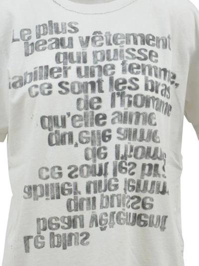 Shop Saint Laurent Mirrored Slogan T-shirt In White