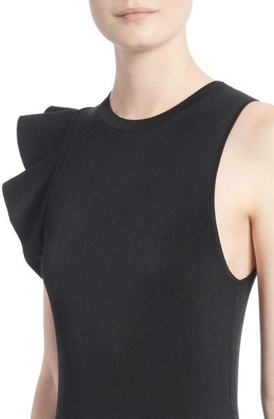 Shop Proenza Schouler One-shoulder Ruffle Dress In Black