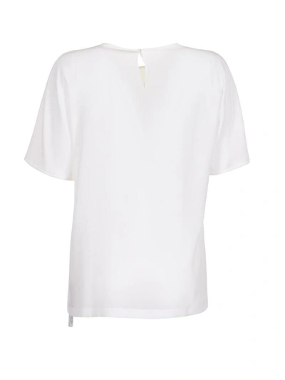 Shop Dolce & Gabbana Floral Brocade Logo T-shirt In Bianco