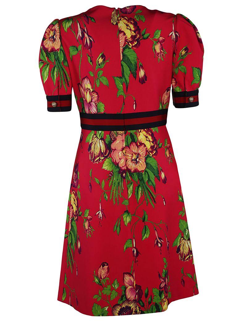 Gucci Floral Print Dress In Fuchsia | ModeSens