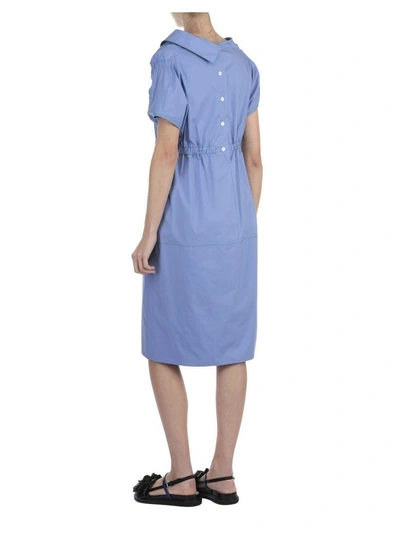 Shop Marni Cotton Dress In Iris Blue