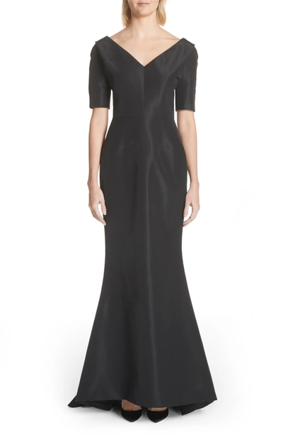 Shop Carolina Herrera Silk Faille Mermaid Gown In Black