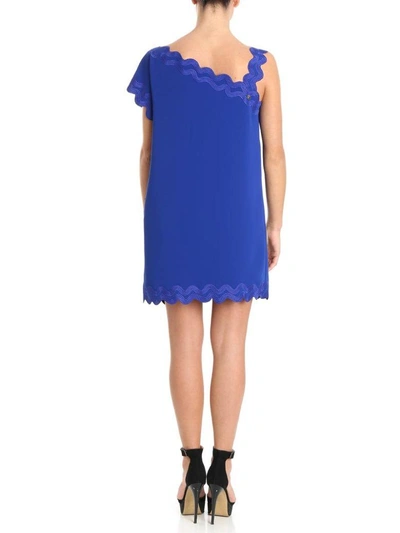 Shop Versace Dress In Electric Blue