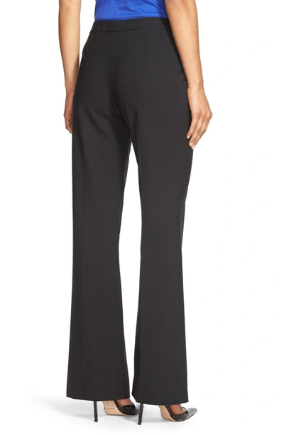 Shop Hugo Boss Tulea Side Zip Tropical Stretch Wool Trousers In Black