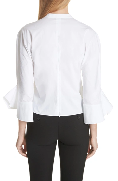 Shop Emporio Armani Stretch Cotton Poplin Shirt In White
