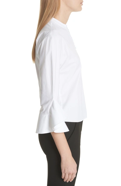 Shop Emporio Armani Stretch Cotton Poplin Shirt In White