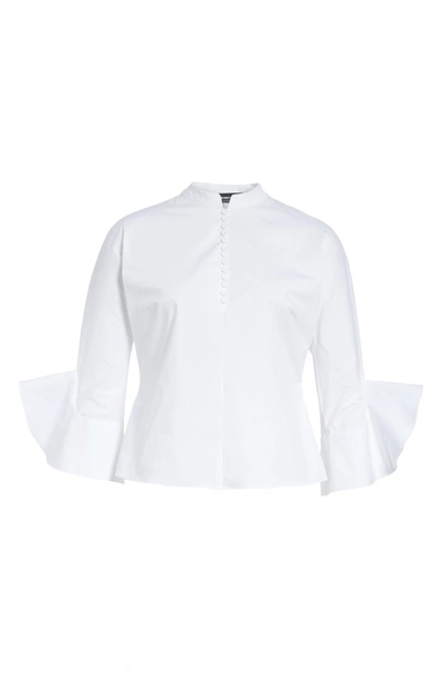 Shop Emporio Armani Stretch Cotton Poplin Shirt In White