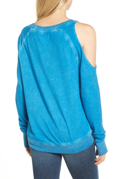 Shop Pam & Gela Cold Shoulder Sweatshirt In Star Blue