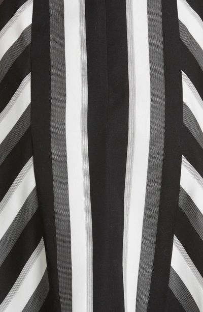 Shop Lela Rose Cotton & Silk Off The Shoulder Midi Dress In Black / White