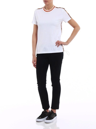 Shop Miu Miu Jersey T-shirt In Bianco