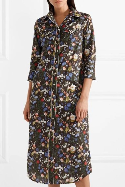 Shop R13 Floral-print Cotton-voile Midi Dress