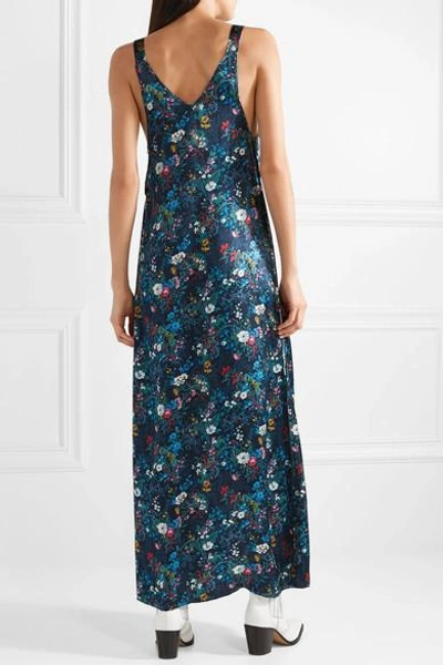 Shop R13 Floral-print Silk-georgette Maxi Dress In Midnight Blue