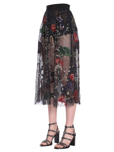Shop Amen Embroidered Skirt In Multicolor