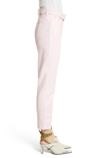 Shop Off-white Belted Jeans In Pink White