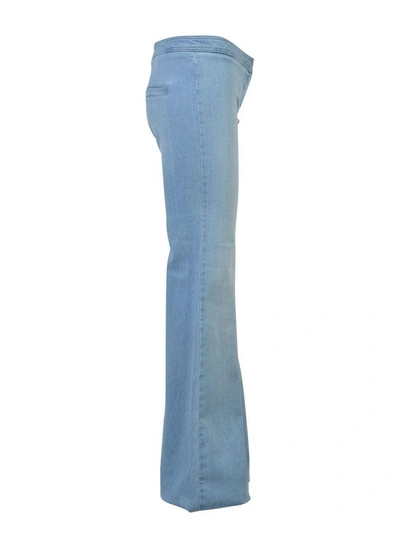 Shop Balmain Mid-rise Flared Jeans In Baby Blue