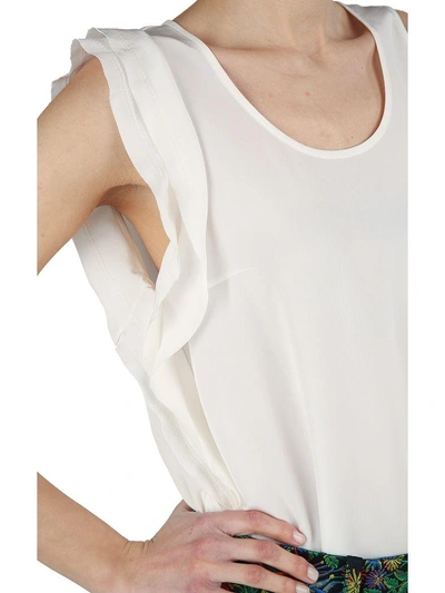 Shop 3.1 Phillip Lim Ruffle-trimmed Silk Tank Top In Avorio