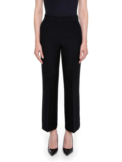 Shop Fendi Wool And Silk Trousers In Black|nero