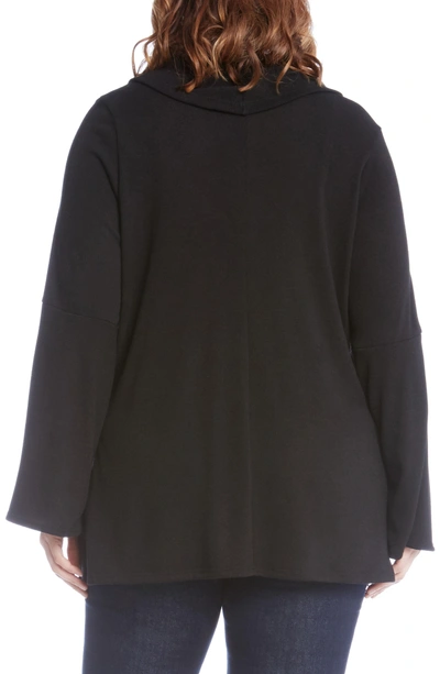 Shop Karen Kane Flare Sleeve Cowl Neck Sweater In Black