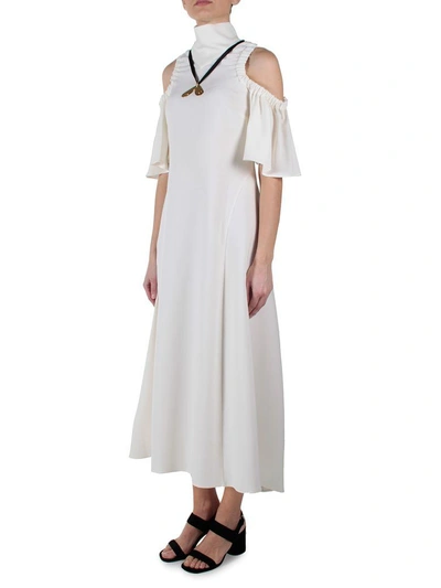 Shop Ellery Deity Cut-out Shoulder Dress In White