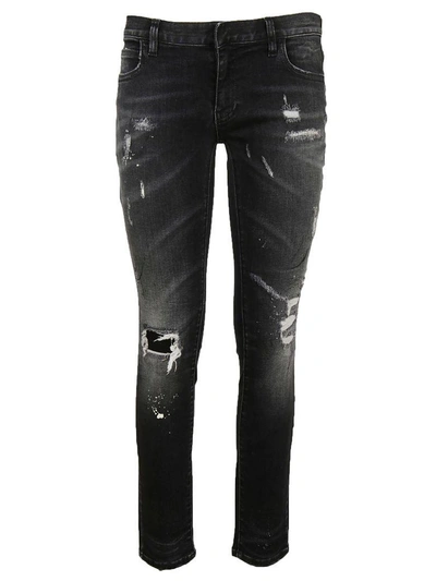 Shop Faith Connexion Distressed Skinny Jeans In Black