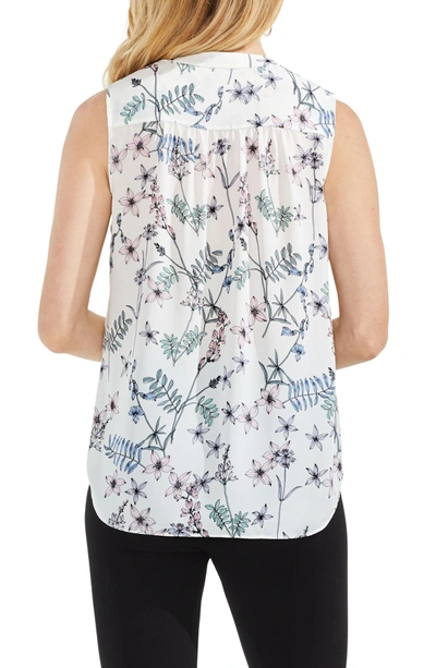 Shop Vince Camuto Floral Sleeveless Top In New Ivory