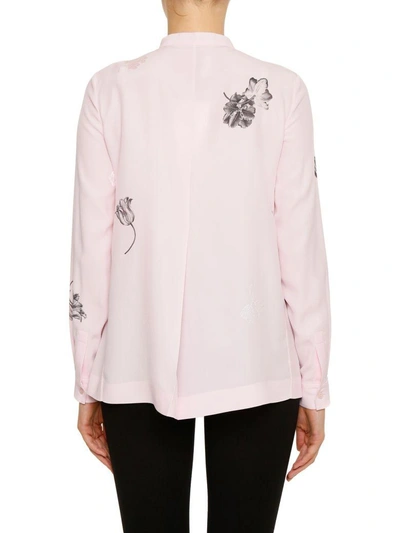 Shop Ferragamo Pure Silk Shirt In Bicolore Rosa Nero
