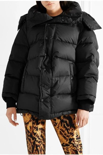 Shop Balenciaga Swing Oversized Embroidered Quilted Shell Down Jacket In Black