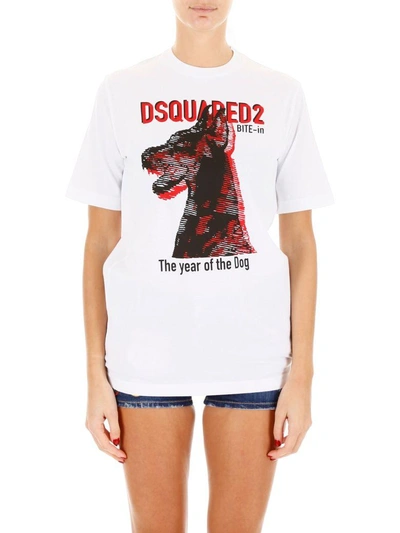 Dsquared2 Doberman Printed Cotton Jersey T-shirt In 100c | ModeSens