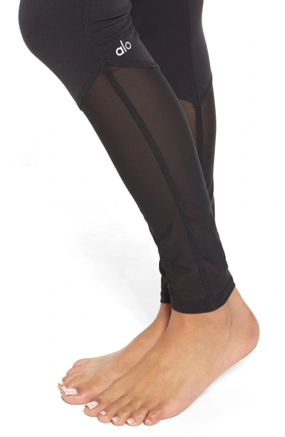 Shop Alo Yoga 'sheila' Colorblock Leggings In Black/ Black Glossy/ Black
