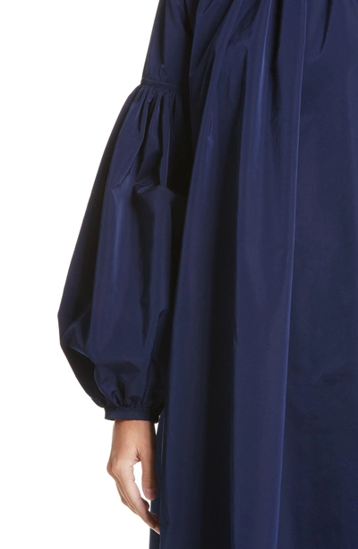 Shop Calvin Klein 205w39nyc Ruched Sleeve Taffeta Dress In Marine