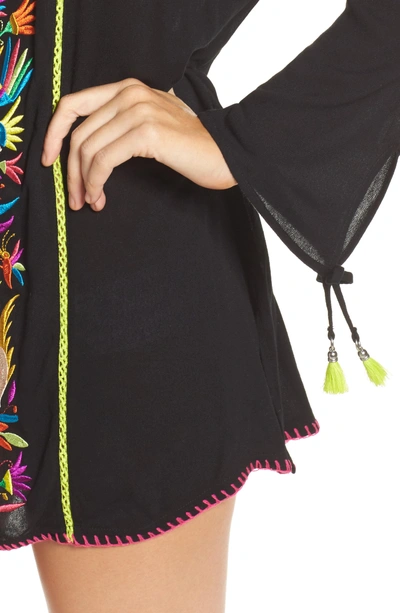 Shop Nanette Lepore Isla Marietas Off The Shoulder Cover-up In Black