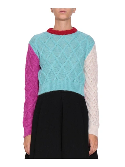 Shop Fausto Puglisi Color-blocked Mohair Sweater In Multicolor