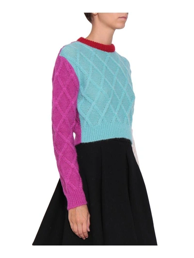 Shop Fausto Puglisi Color-blocked Mohair Sweater In Multicolor