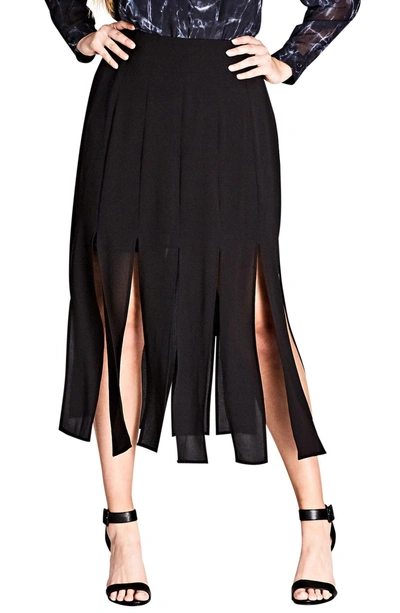 Shop City Chic Stuck On You Pleated Maxi Skirt In Black