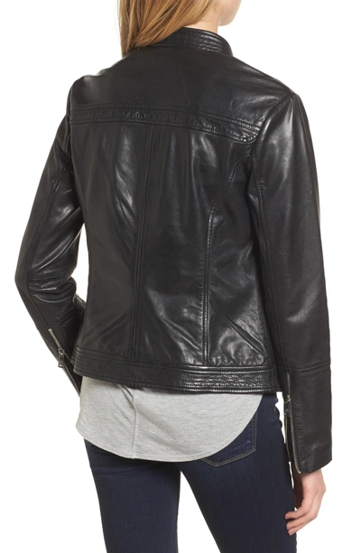 Shop Bernardo Leather Moto Jacket In Black