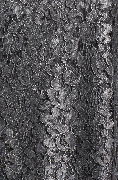 Shop Foxcroft Pixie Metallic Lace Panel Sweater In Slate