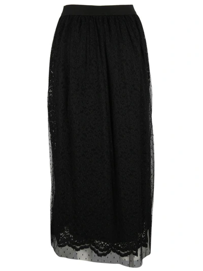Shop Ermanno Ermanno Scervino Double Layered Lace Skirt In Black