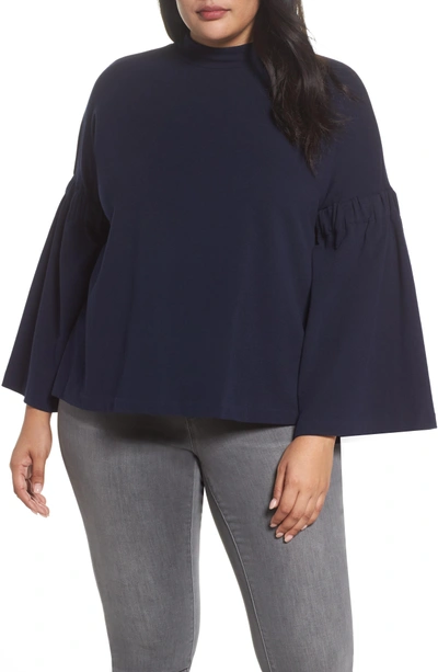 Shop Two By Vince Camuto Bell Sleeve Top In 430-blue Night