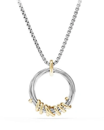 Shop David Yurman Helena Small Pendant Necklace With Diamonds In Yellow/white