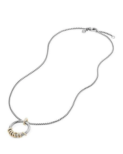 Shop David Yurman Helena Small Pendant Necklace With Diamonds In Yellow/white