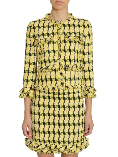 Shop Boutique Moschino Tweed Jacket In Giallo