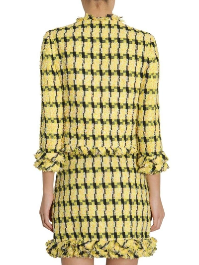 Shop Boutique Moschino Tweed Jacket In Giallo