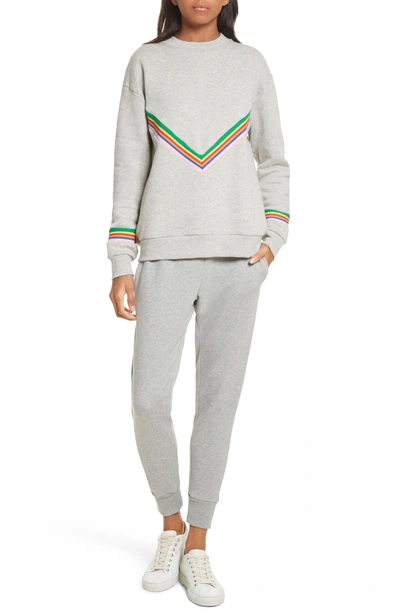 Shop Etre Cecile Rainbow Stripe Track Pants In Grey Marl