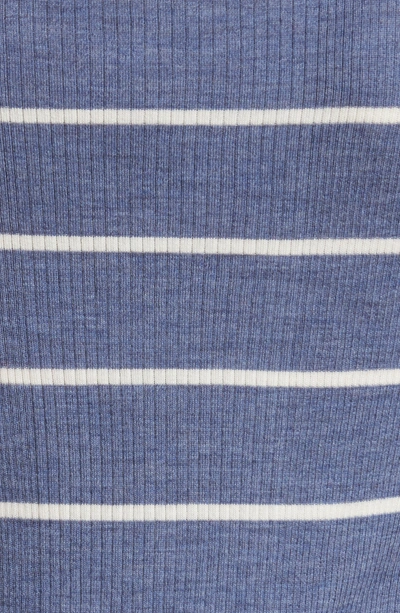 Shop Theory Merino Wool Stripe Sweater In Chambray/ Ivory