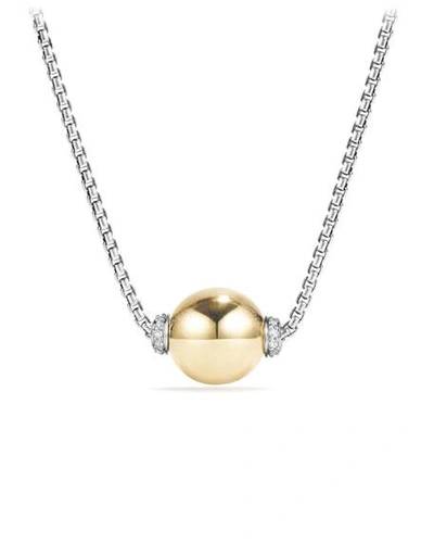 Shop David Yurman 18k Solari Pendant Necklace W/ Diamonds In Gold