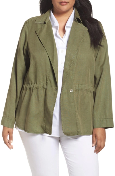 Shop Foxcroft Celia Twill Jacket In Olive