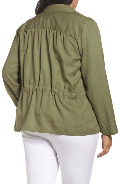 Shop Foxcroft Celia Twill Jacket In Olive